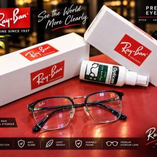 RAY-BAN BLACK TOP HALF-RIM FRAME
